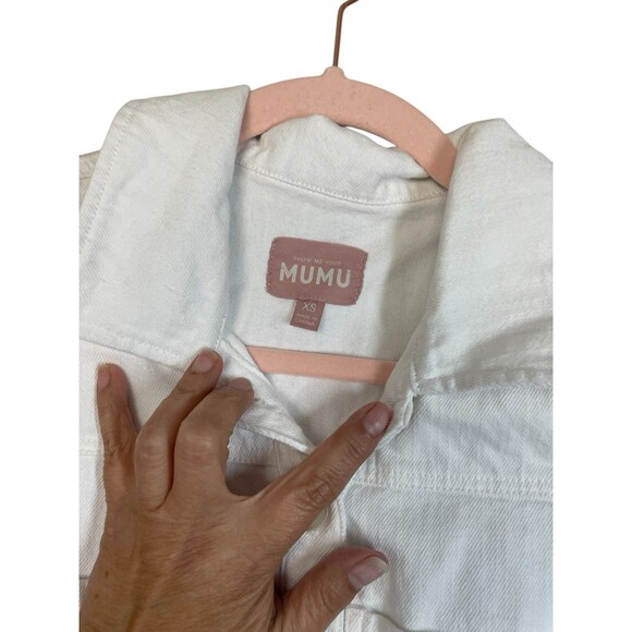 Show Me Your MuMu White Denim 100% Cotton Cannon Romper Size XS Extra Small - Picture 6 of 15